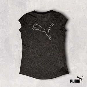 PUMA Dark Grey Fitted Athletic Tee -Small